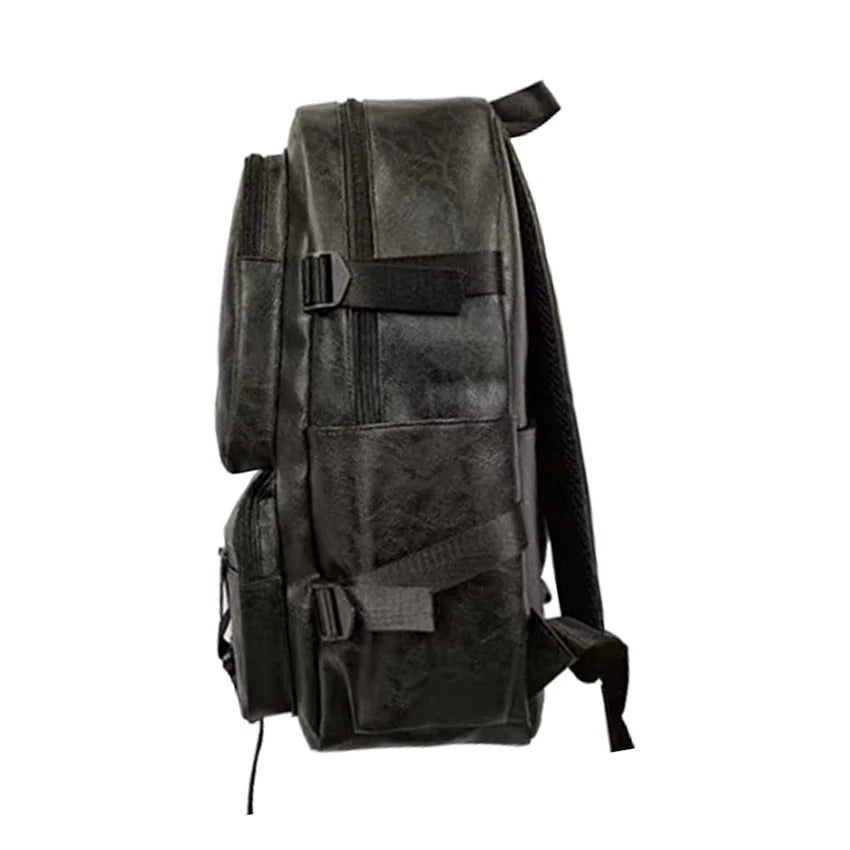 Mid Zip Leather Backpack